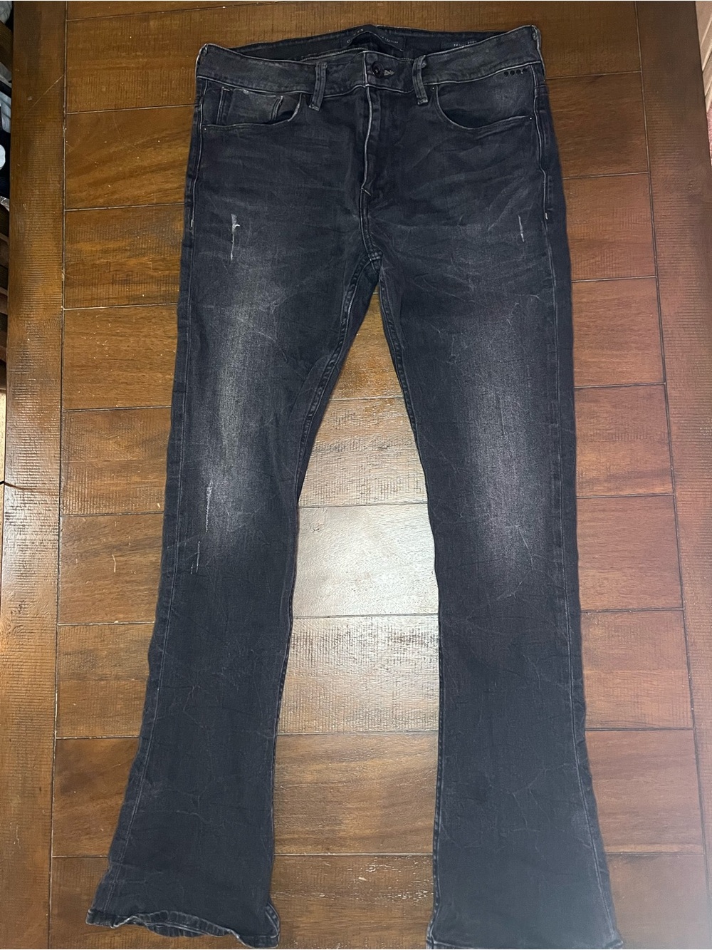 Guess Los Angeles Men’s Black Faded Skinny Bootcut Jeans